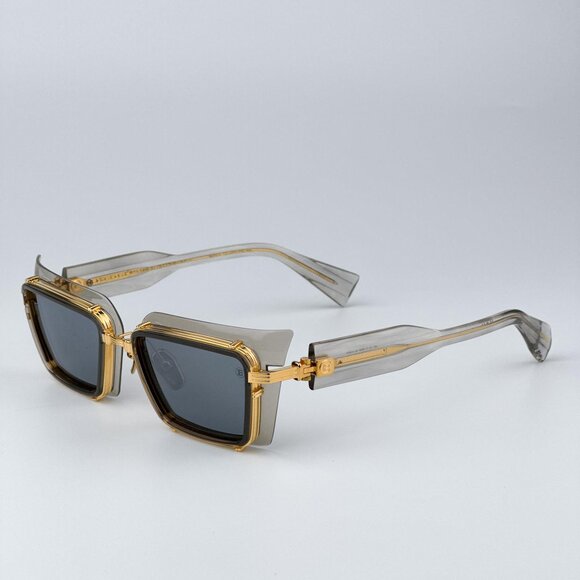 Balmain ADMIRABLE BPS-130B-52 Men BRAND NEW Sunglasses Titanium Grey Crystal - Picture 7 of 12